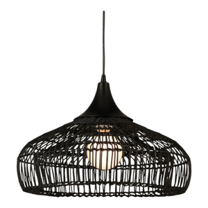 33608 Allen+Roth Black Bell Hanging Pendant Light