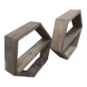 34425 Hexagon Wood Floating Shelves 2 pk.